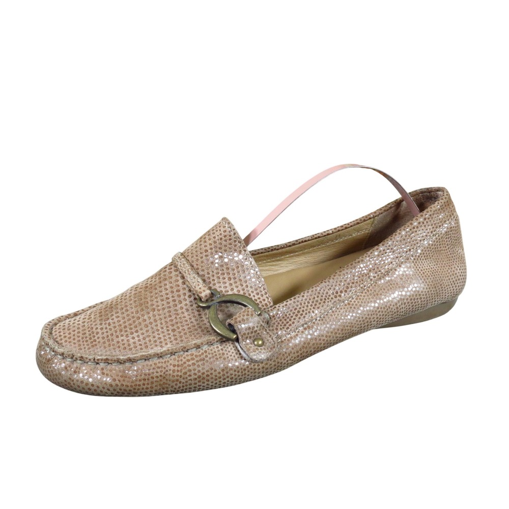 Vaneli Flat Womens Loafer Size 7 Office Professional Tan Textured Leather
